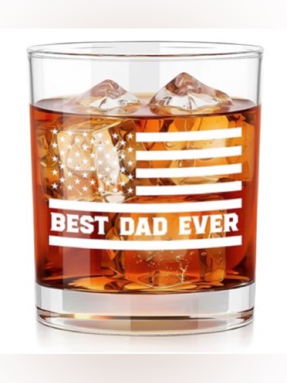 Best Dad Ever Etched Whiskey Glass -“From the reason you drink”on the bottom